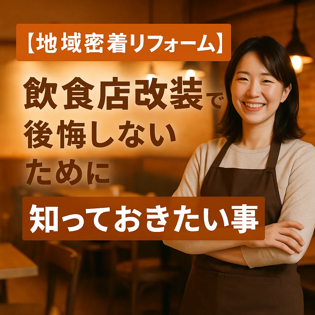 【地域密着リフォーム】飲食店改装で後悔しないために知っておきたい事